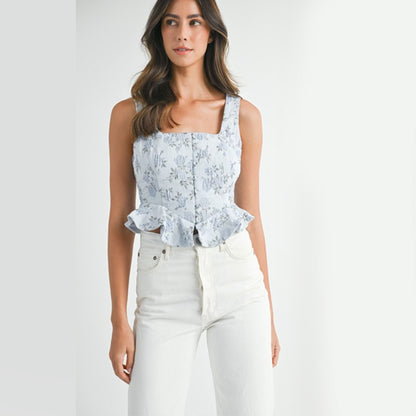 Blue Bloom Top